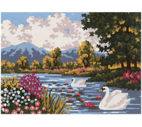Štampano platno "Riječni krajolik" 40x30cm Grafitec GMA-6.323 